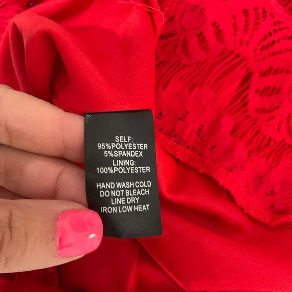 Lulu’s NWT Mateo Red Lace Strapless Bodycon Dress - Picture 13 of 14